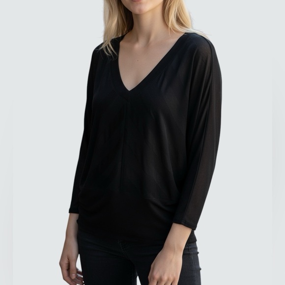 ALO Yoga Tops - alo Yoga Black T Back Sheer Stripe Long Sleeve Top XL